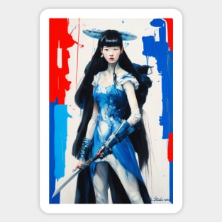 Asian warrior woman Sticker